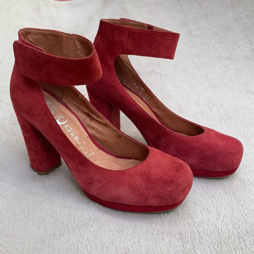 Jeffrey Campbell Vintage Aurora Suede Heels Sz 7.5 - Picture 3 of 15